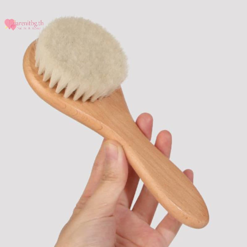 RENBG Baby Care Beech Handle แปรงเด็ก Hbrush ทารกแรกเกิดหวีสําหรับนวดสําหรับอาบน้ําเด็ก Pure Natur TH รูปที่ 3
