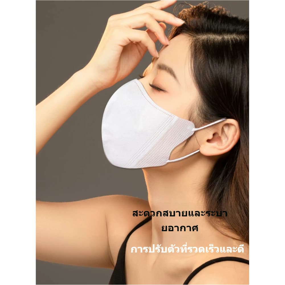 รุ่นใหม่แบบหนา！50ชิ้น v fit mask 3D หน้ากากญี่ปุ่น IRIS OHYAMA M/L แพ็คแยกชิ้น รูปที่ 7