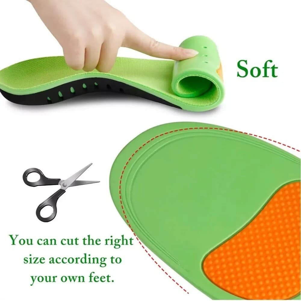 Sriei แผ่นรองเท้า Arch Support รองรับเท้าแบน Orthotic Insoles ดูดซับแรงกระแทก นวด บรรเทาปวดส้นเท้า Plantar Fasciitis สําหรับขา X/O รูปที่ 4