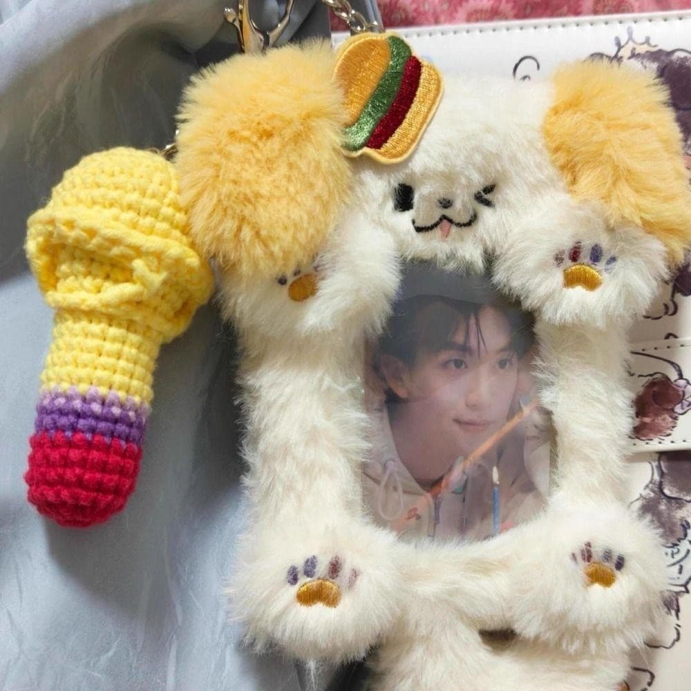 ไอดาฟี2 การ์ดรูปถ่าย ,ตุ๊กตากระต่าย/สุนัข/แมวผู้ถือบัตรภาพถ่าย,คุณภาพสูงกระต่ายหูใหญ่/ชายแดน คอลลีมัลติฟังก์ชั่ไอดอลภาพฝาครอบป้องกันนัก รูปที่ 9