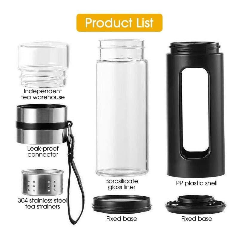500ml แก้วน้ำชา แก้วชงชาพกพา พร้อมที่กรองใส่ใบชา แก้วกรองชาร้อน รูปที่ 8