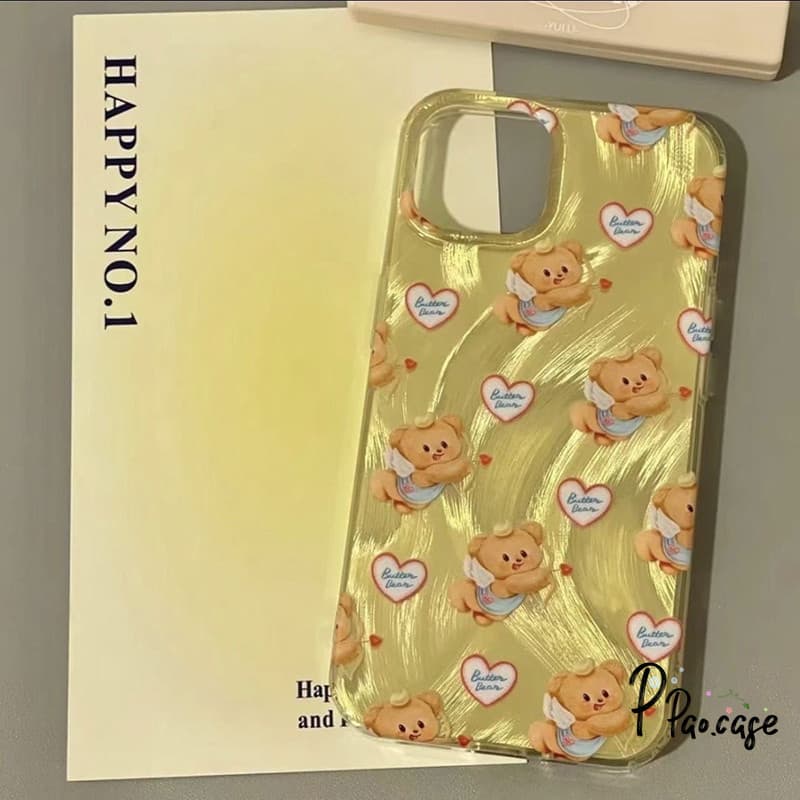 เคส สำหรับ IPhone 11 16 14 13 12 15 Pro Max XR 6 7 16 6S 8 Max X XS Plus SE 2020 เคสเส้นด้ายขนนกเทวดาเนยน่ารักสร้างสรรค์ รูปที่ 3