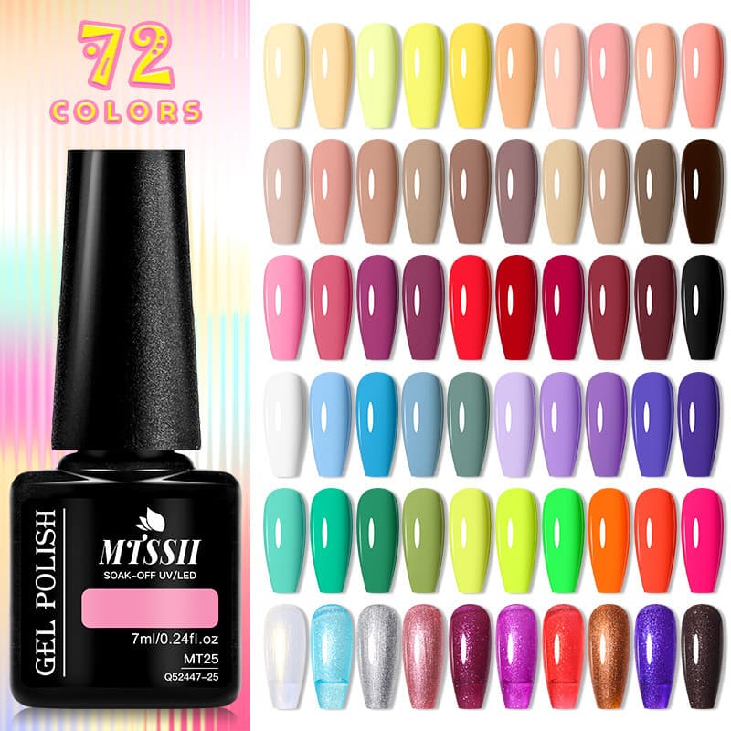 MTSSII สีเจลโปแลนด ์ กึ ่ งถาวร UV เคลือบเงาเล ็ บ Soak Off เจลเล ็ บกาวติดทนนาน 7ml รูปที่ 1