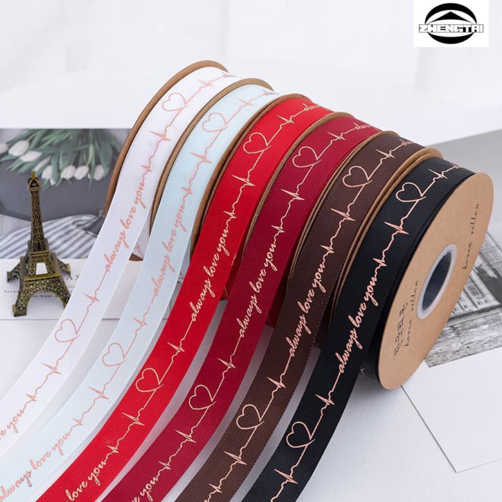 ริบบิ้นมีหลายรูปแบบและหลายสี ความกว้าง 1/2.5/4 ซม. ความยาว 25/33/36 หลา ริบบิ้นของขวัญ ริบบิ้นสำหรับห่อช่อดอกไม้ รูปที่ 1