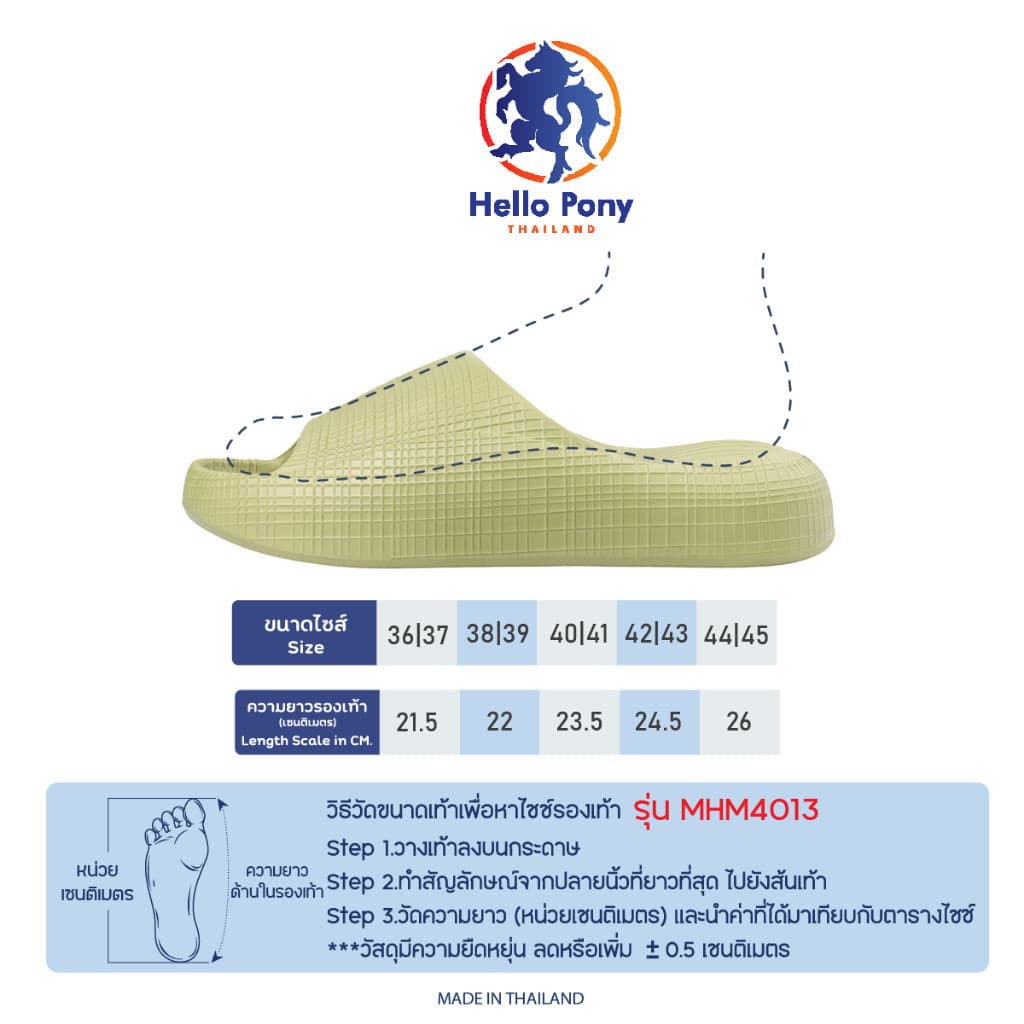 Hello Pony MHM4013 ส่งเร็ว Unisex รองเท้านิ่ม ใส่สบาย ผู้หญิง แตะ รองเม้า รองเท้าแตะ รองเท้าใส่อยู่บ้าน ลายตาราง กันลื่น รูปที่ 4