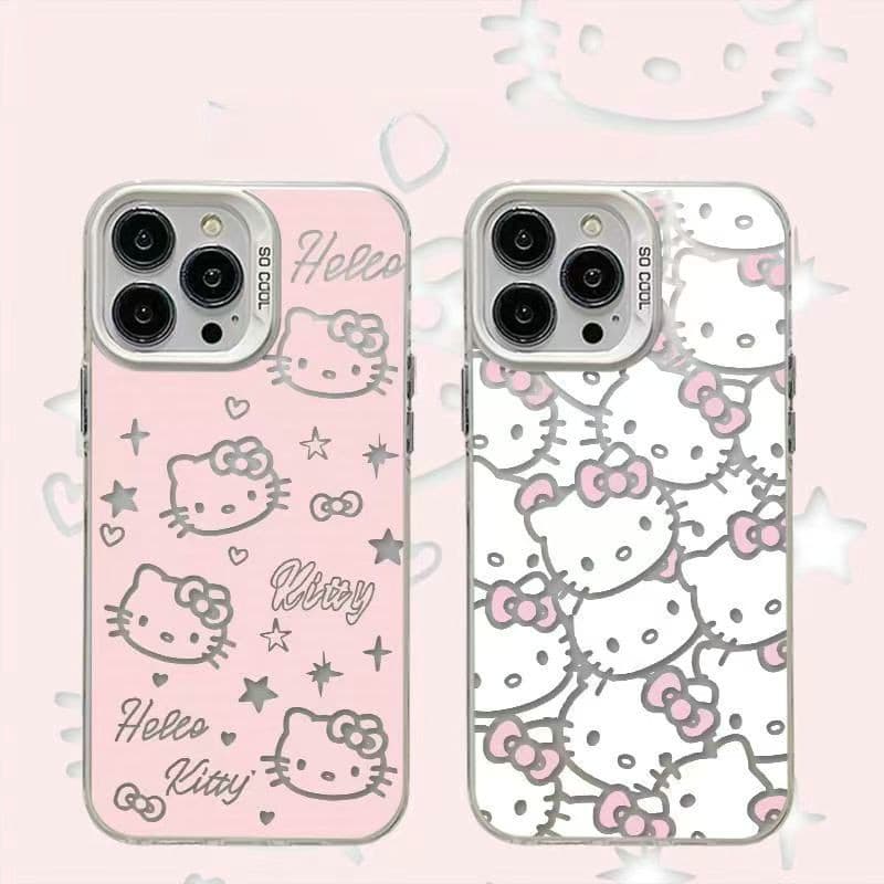 MD| เคส สำหรับ Vivo S1 Pro T4X Y04 Y19S Y28 Y29 Y29S Y38 Y39 Y73 Y200 V20 V21E V23 V23E V25 V25E V27 V27E V29 Lite V29E V30 V30E V40 Pro V50 V60 Lite สีเงินการ์ตูนเต็มจอคิตตี้รูขนาดใหญ่เคสโทรศัพท์ป้องกันการตก รูปที่ 8