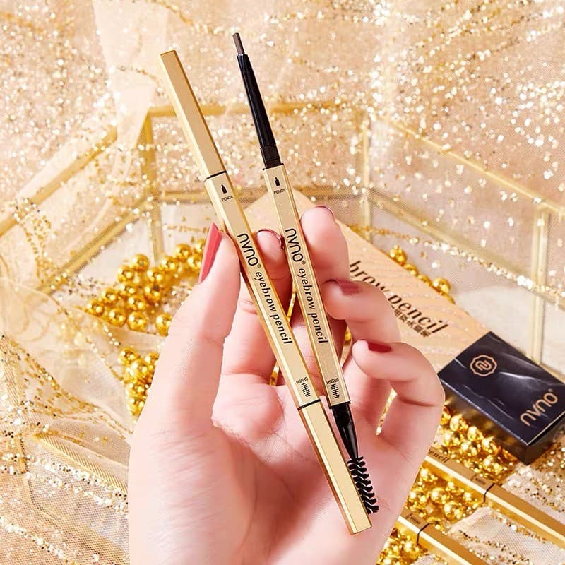 ขายร้อนราคาส่งถูกที่สุด!ดินสอเขียนคิ้วกันน้ำ 2 in 1 หัวเรียวเล็ก มีแปรงปัดคิ้วในตัว ติดทนนาน สีน้ำตาลเข้มธรรมชาติ รูปที่ 3