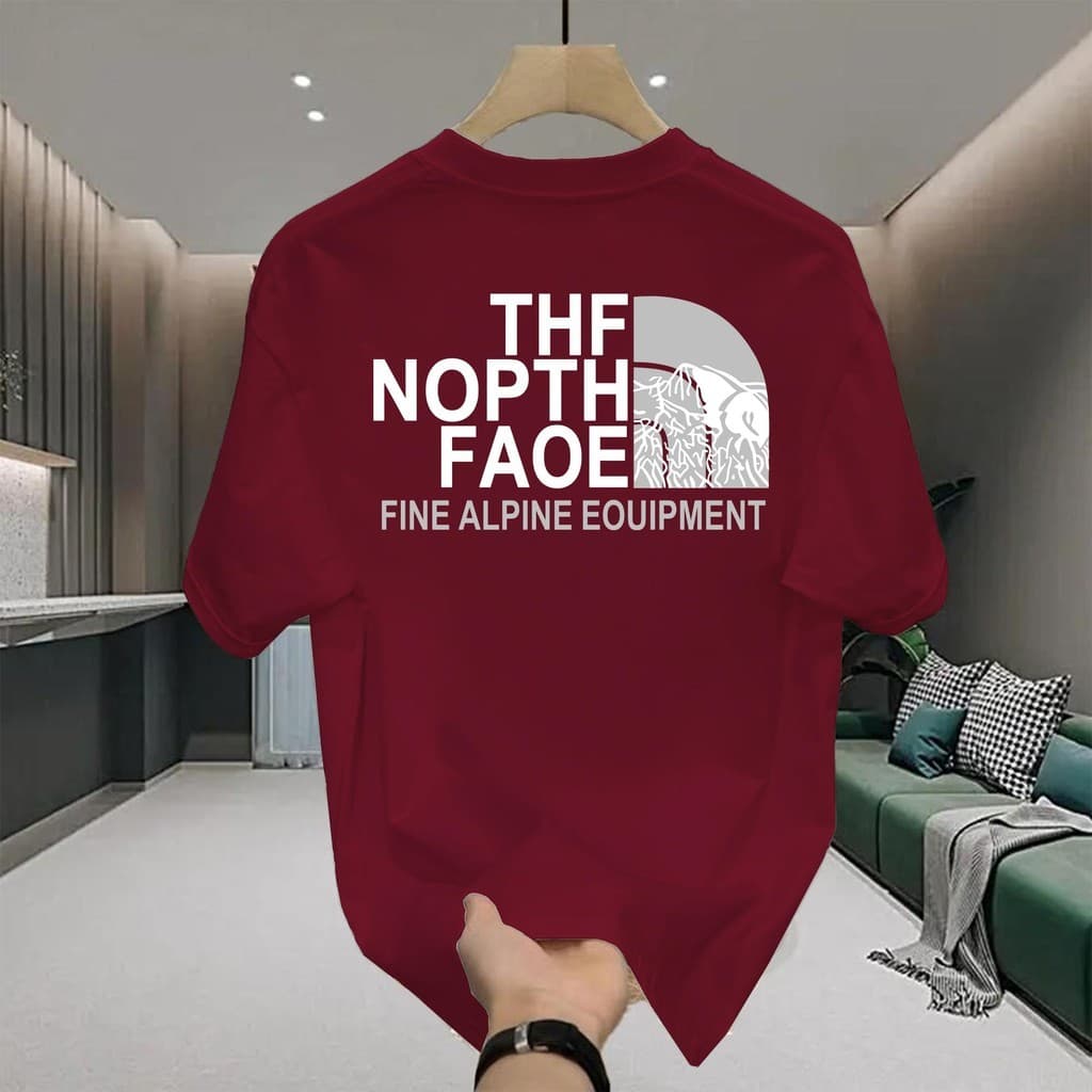 Basiเสื้อผู้ชาย เสื้อยืด oversize ไม่ต้องไปสนใจ เกรดพรีเมียม เสื้อคอตตอน ไม่หดตัว ใส่สบาย THE NOPTH FAOE รูปที่ 3
