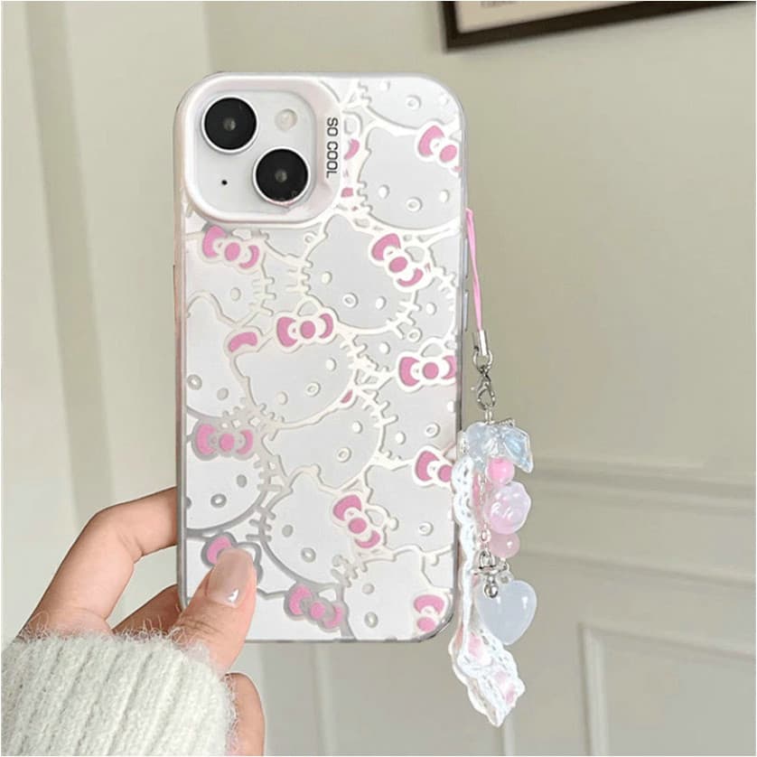 MD| เคส สำหรับ Vivo S1 Pro T4X Y04 Y19S Y28 Y29 Y29S Y38 Y39 Y73 Y200 V20 V21E V23 V23E V25 V25E V27 V27E V29 Lite V29E V30 V30E V40 Pro V50 V60 Lite สีเงินการ์ตูนเต็มจอคิตตี้รูขนาดใหญ่เคสโทรศัพท์ป้องกันการตก รูปที่ 2