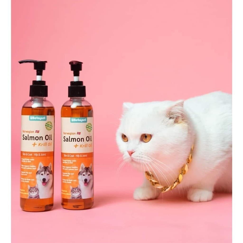 น้ำมันปลาแซลม่อนผสมคริลล์ออย Betapet Salmon oil for pet บำรุงขน ช่วยให้ขนนุ่ม สวย จากธรรมชาติ สำหรับหมาแมว รูปที่ 3