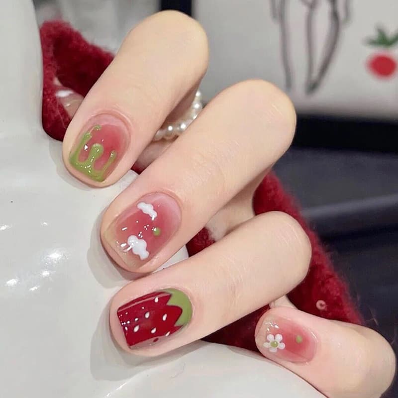 ใหม่free Glue2025 ใหม่ล่าสุด 24 ชิ้น French Nail Art ปลอม Nais ชุดกาวอะคริลิคเล็บเต็ม COD รูปที่ 6