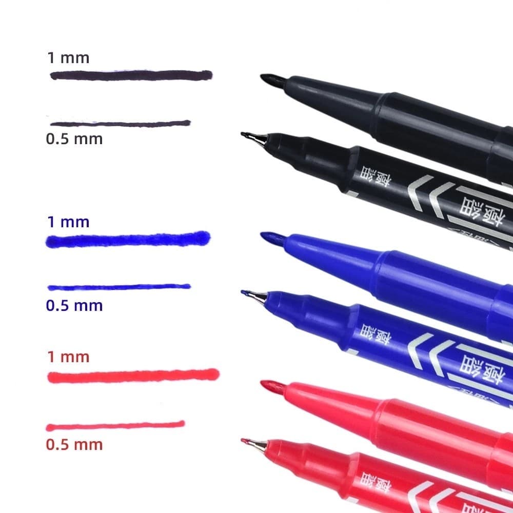 1 ชิ้น สีดํา / น้ําเงิน / แดง สักคิ้ว ผิวหนัง ปากกามาร์กเกอร์ เครื่องมือ Microblading อุปกรณ์สัก ปากกามาร์กเกอร์ แต่งหน้าถาวร