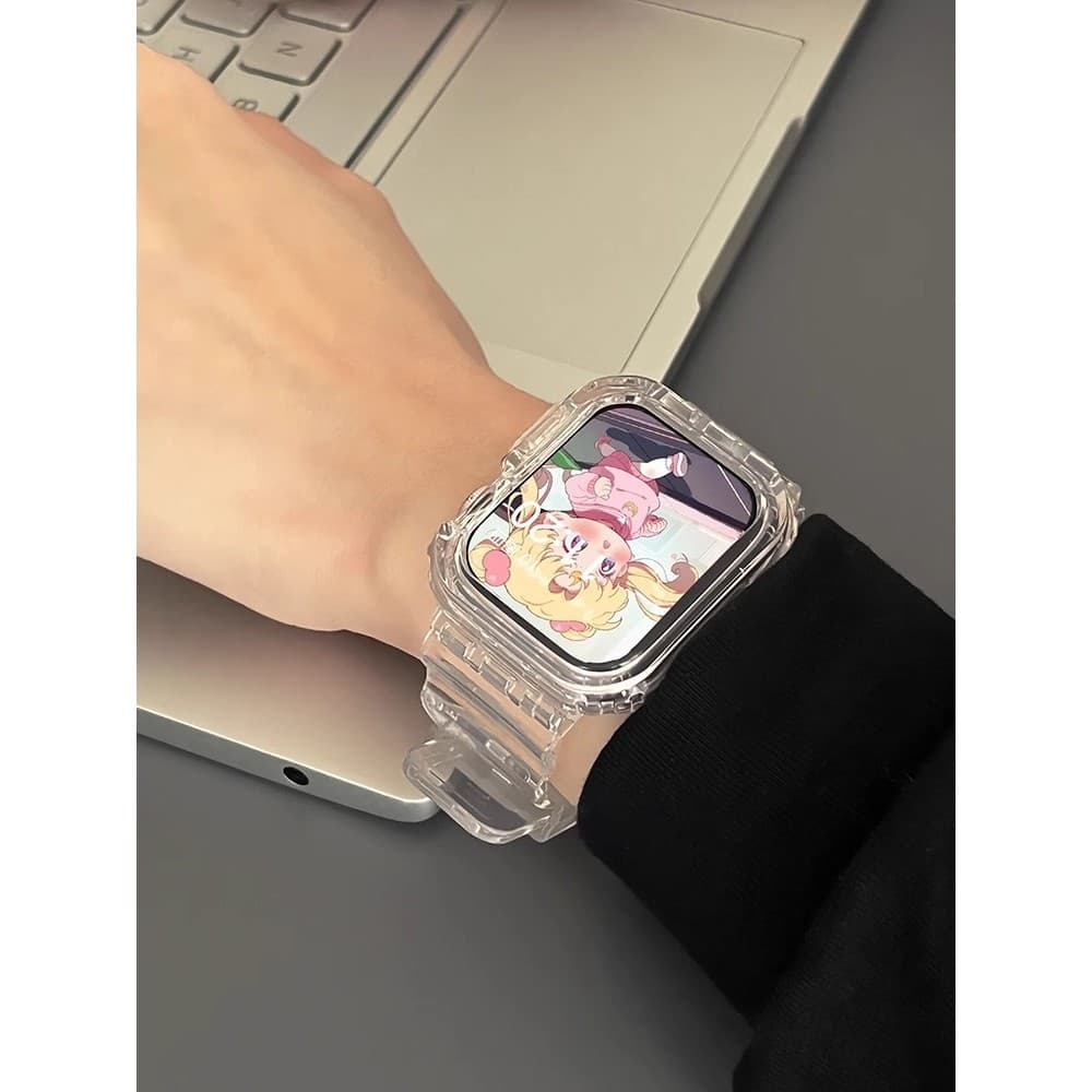 Clear Band + เคสสําหรับ Huawei Watch Fit 5 Fit 4 อุปกรณ์เสริมสายรัดโปร่งใสนุ่มเปลี่ยนสายนาฬิกาสําหรับ Huawei Watch fit3 Band รูปที่ 3
