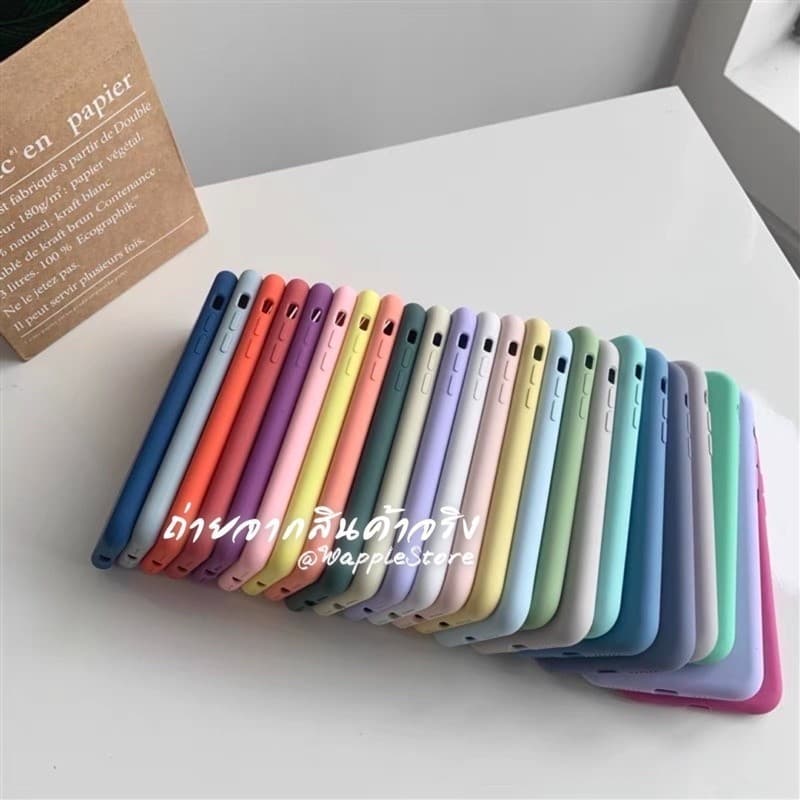 SET06 Silicone กำมะหยี่ เคสซิลิโคนสีพื้นกำมะหยี่ เคสสำหรับรุ่นไอโฟน78/SE-17 17Air 17Pro 17ProMax รูปที่ 2