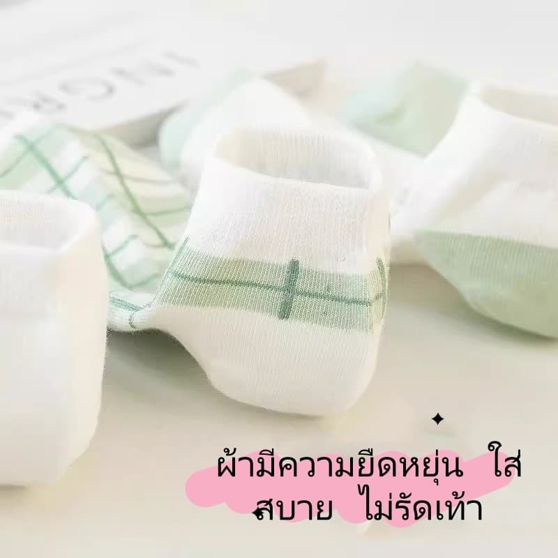 Crystal ถุงเท้า ถุงเท้าระบายอากาศ ถุงเท้าตื้น กันลื่นไม่หลุด ถุงเท้าผ้าฝ้ายข้อสั้น-1คู่ รูปที่ 8