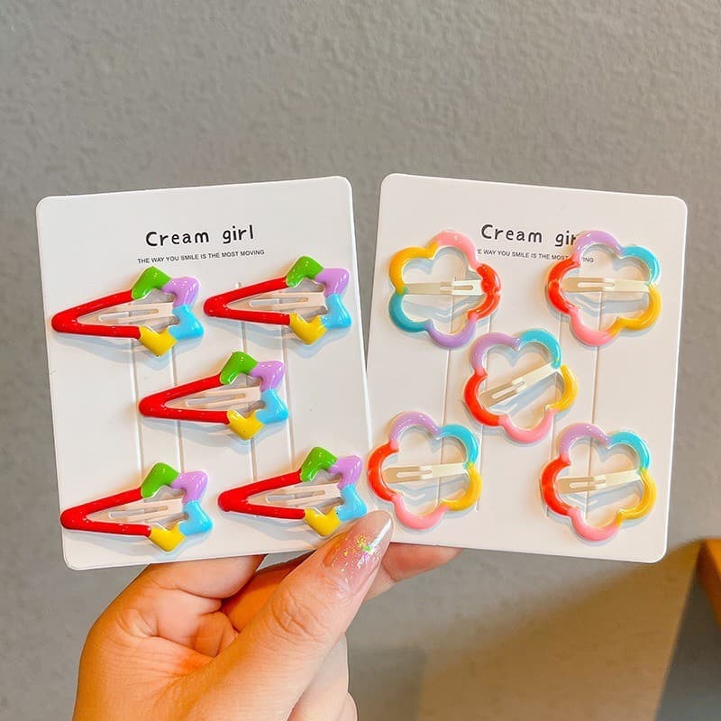 1 ชิ ้ น Rainbow BB Hairpin Duckbill คลิปผม Bangs Headwear อุปกรณ ์ เสริม รูปที่ 4