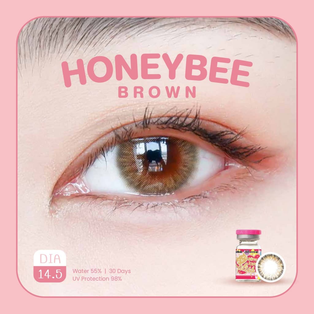 คอนแทคเลนส์ ขนาดมินิ Honey bee Brown/Gray รูปที่ 2
