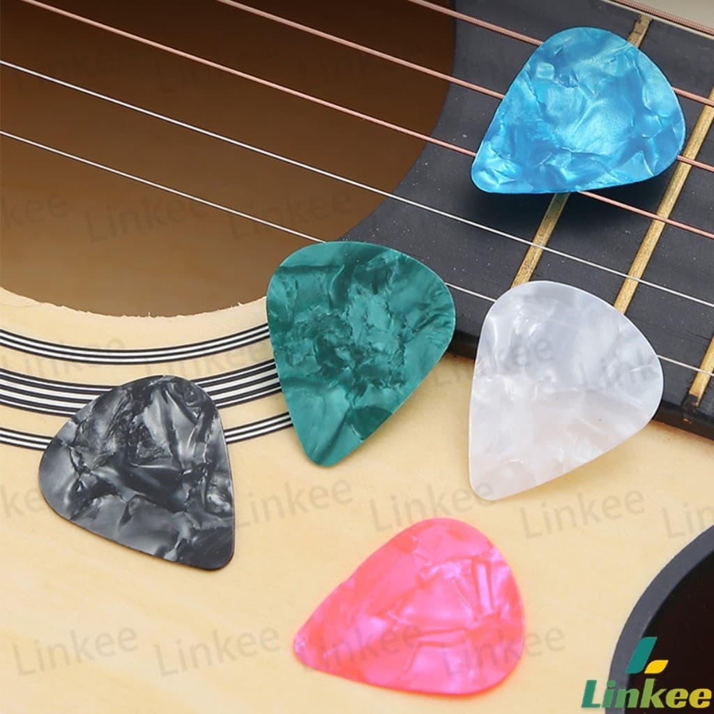 Linkee ปิ๊กกีตาร์ ขนาด 0.5mm 1mm ทรงหยดน้ำ สำหรับกีตาร์พื้นบ้าน กีตาร์คลาสสิก อูคูเลเล่ Guitar Picks รูปที่ 3