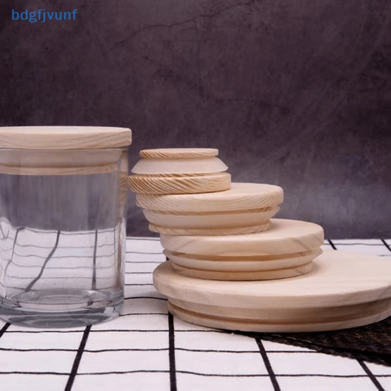 Bdgf ซิลิกาเจลวงกลม ฝาไม้สน สําหรับ Cani Storage Jar ฝาปิดถ้วยแฮนด์เมด TH รูปที่ 4