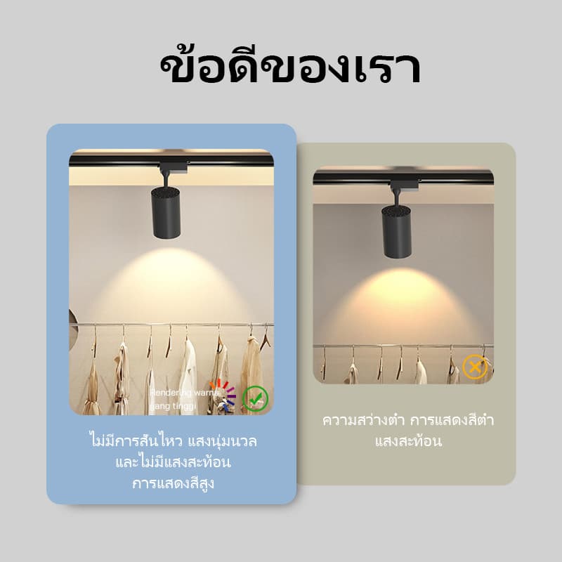 Led Track Spotlight ห้องนั่งเล่นห้องครัวห้องนอนบาร์ led Track Light Spotlight เพดาน Super Bright Track Light ชุด รูปที่ 4