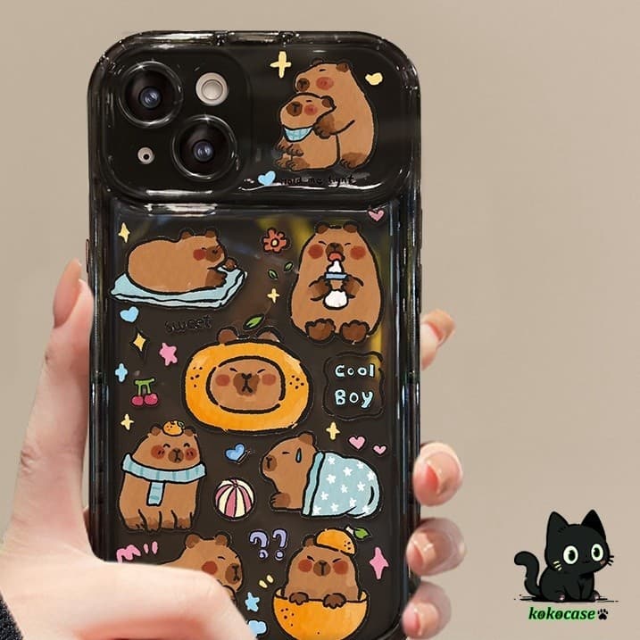GOOD CASEสินค้า1บาท IPHONE 11 13 15 14 12 Pro Max 15 14 7 8 Plus X XR XS MAX หนูแฮมสเตอร์น่ารักพลิกกรณีโทรศัพท์กระจก รูปที่ 3