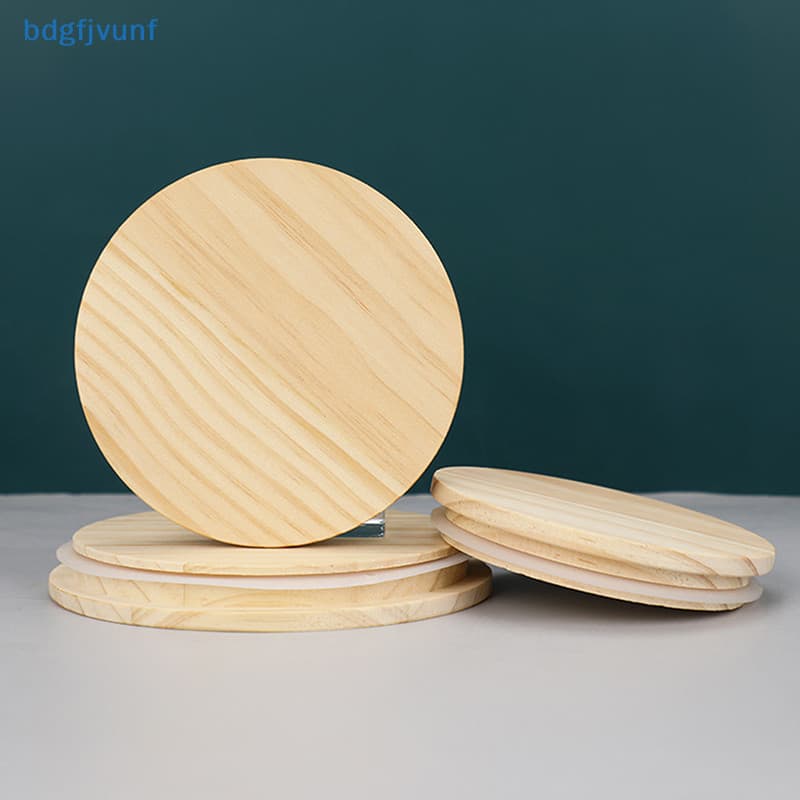 Bdgf ซิลิกาเจลวงกลม ฝาไม้สน สําหรับ Cani Storage Jar ฝาปิดถ้วยแฮนด์เมด TH รูปที่ 5