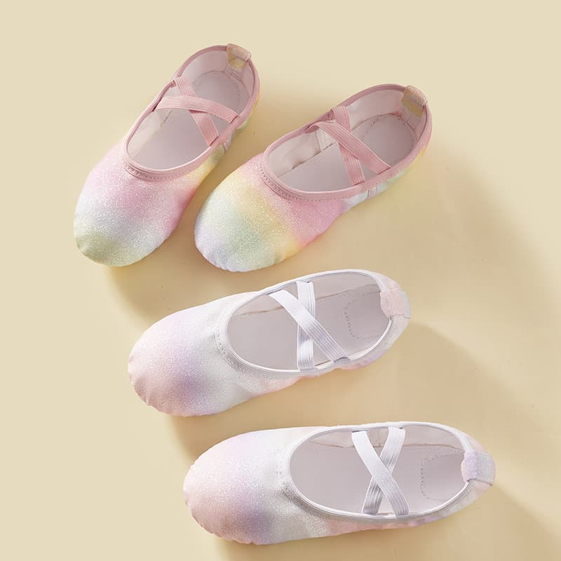SWEAR รองเท้าเต้นรํา รองเท้าบัลเล่ต์พื้นนุ่มสีรุ้งเงา Size 21-40 รูปที่ 3