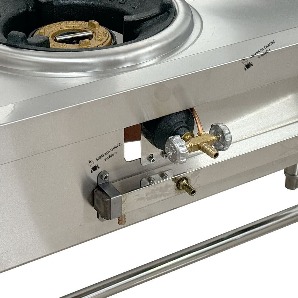 เตาแก๊สสแตนเลส3หัว หัวเตาKB5 KB7 KB8 แรงดันสูง Stainless high pressure frying stove รูปที่ 6