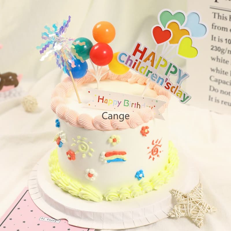 อินเทอร์เน็ตคนดัง อิน เค้กตกแต่งสีบอลลูนพลาสติกสตริงเด็กวันเกิดขนมตาราง ปลั๊ก รูปที่ 4