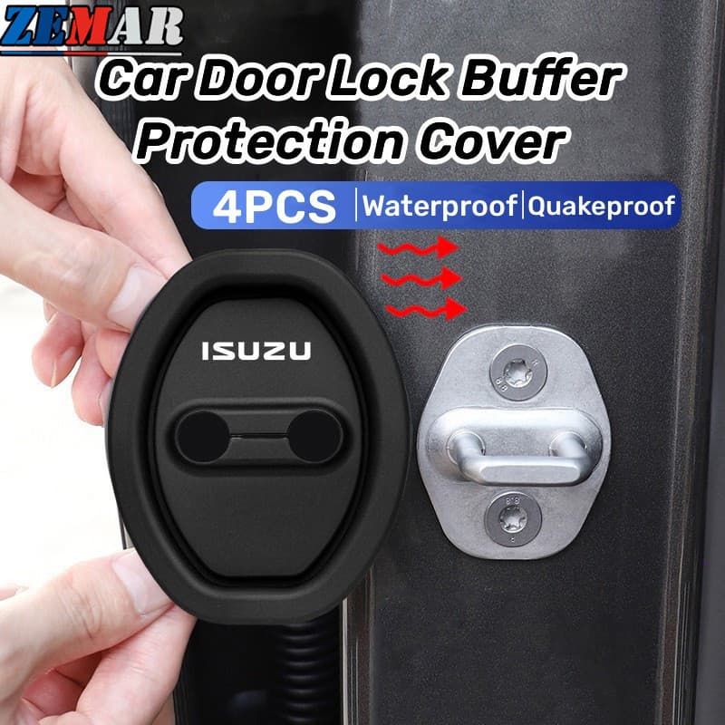 4 ชิ้น ISUZU ซิลิโคนรถประตูล็อคป้องกันประตูล็อคโช้คอัพเงียบอุปกรณ์เสริมสําหรับ ISUZU Panther Elf Traga Dmax Mux Trooper MU7 TFR Crosswind Panther Sportivo รูปที่ 1