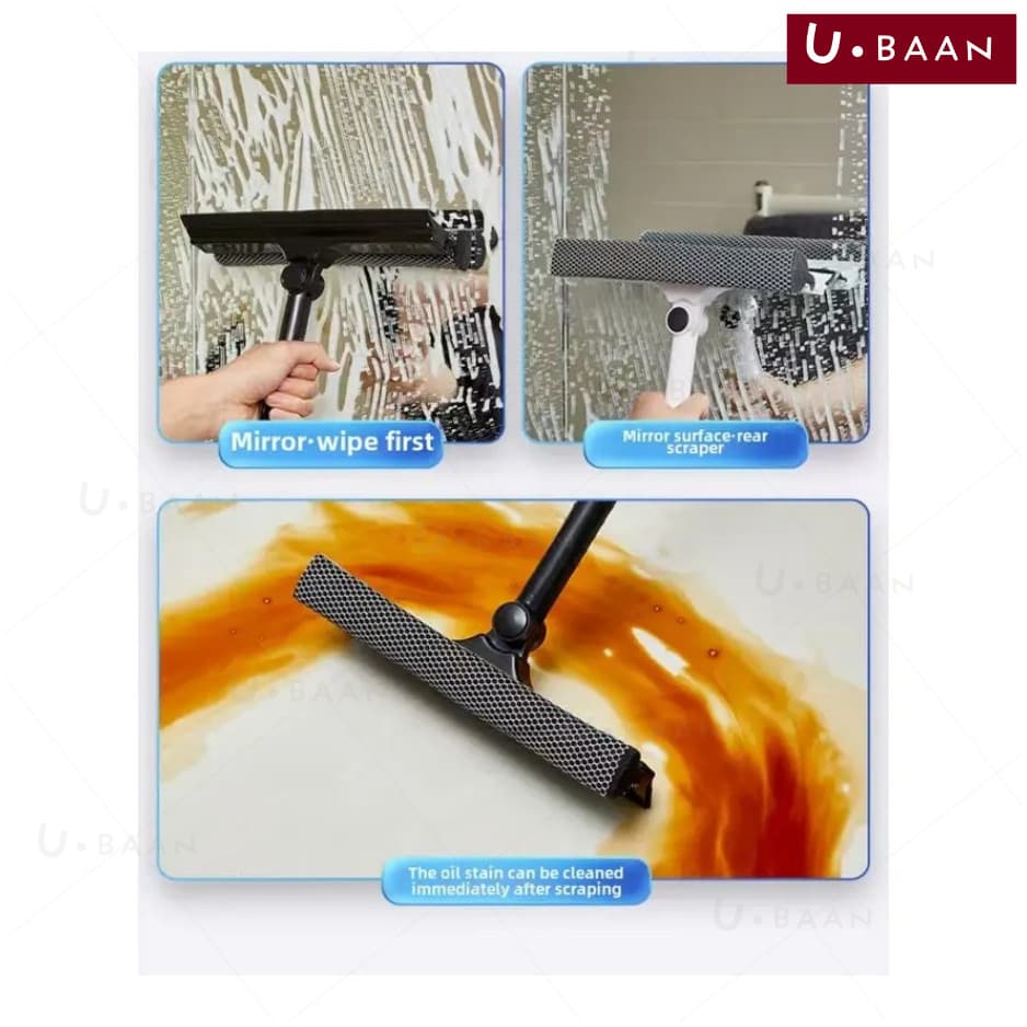 UBAAN ไม้เช็ดกระจก ที่เช็ดกระจก ที่รีดน้ำ ยาวพิเศษ ปรับความยาวได้ ยืด-หดได้ ไม้รีดน้ำ สะอาดหมดจด รูปที่ 5