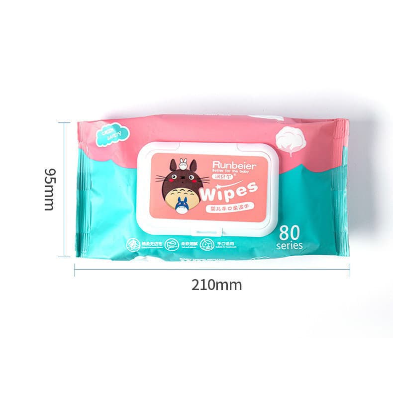 YTL ทิชชูเปียก ทิชชู่เปียกของเด็ก กระดาษเปียก Baby Wipes ผ้านุ่มชุ่มชื่น 1ห่อ80แผ่น รุ่น รูปที่ 7