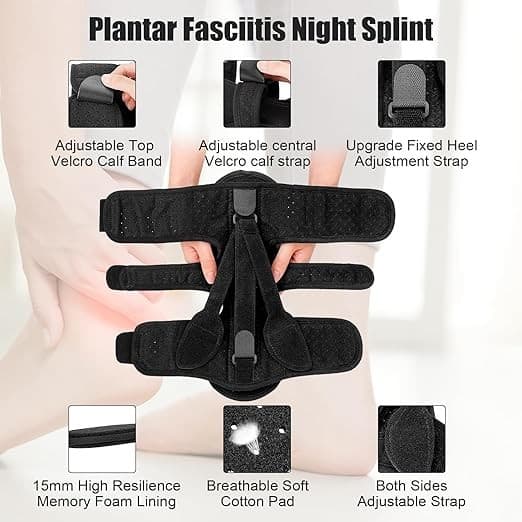 Sriei 1PCS Plantar Fasciitis Night Splint อัพเกรด Plantar Fasciitis Brace Dual ที่มีประสิทธิภาพ Plantar Fasciitis บรรเทา Achilles Tendonitis เท้า Drop ส้นปวด รูปที่ 5
