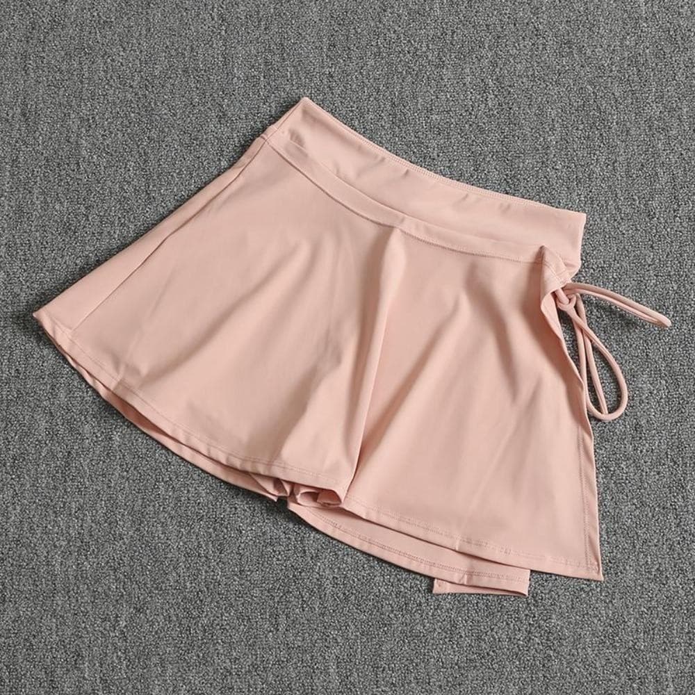 Trendyzone กระโปรงสั้น PVA สีพื้น สําหรับออกกําลังกาย เล่นโยคะ รูปที่ 4