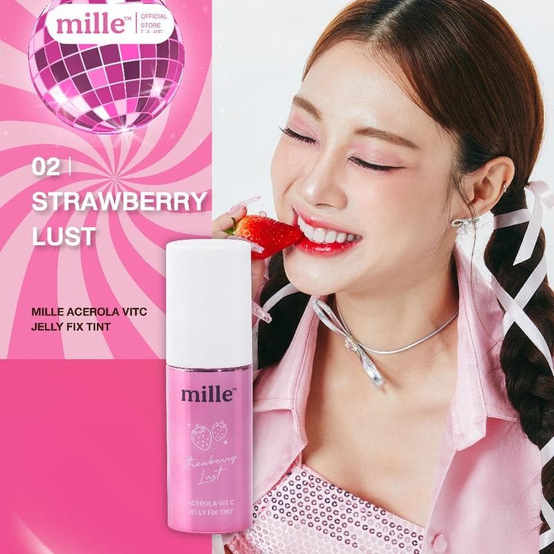 ** 1 แท่ง ** MILLE ACEROLA VIT C JELLY FIX TINT ลิปเจลลี่ทิ้นท์ สีชัด ติดทนริมฝีปาก 5 กรัม #แบบแท่ง รูปที่ 6