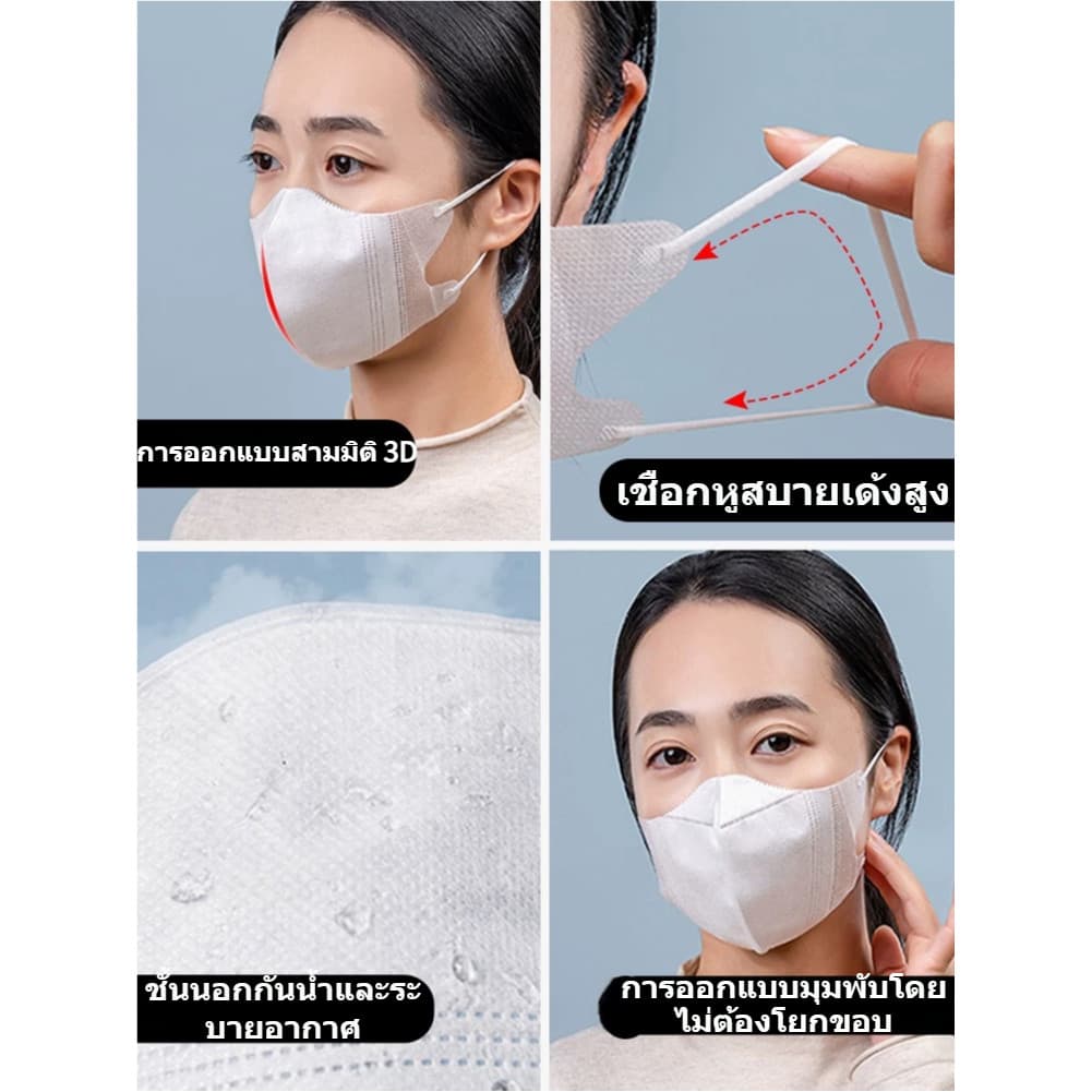 รุ่นใหม่แบบหนา！50ชิ้น v fit mask 3D หน้ากากญี่ปุ่น IRIS OHYAMA M/L แพ็คแยกชิ้น รูปที่ 5