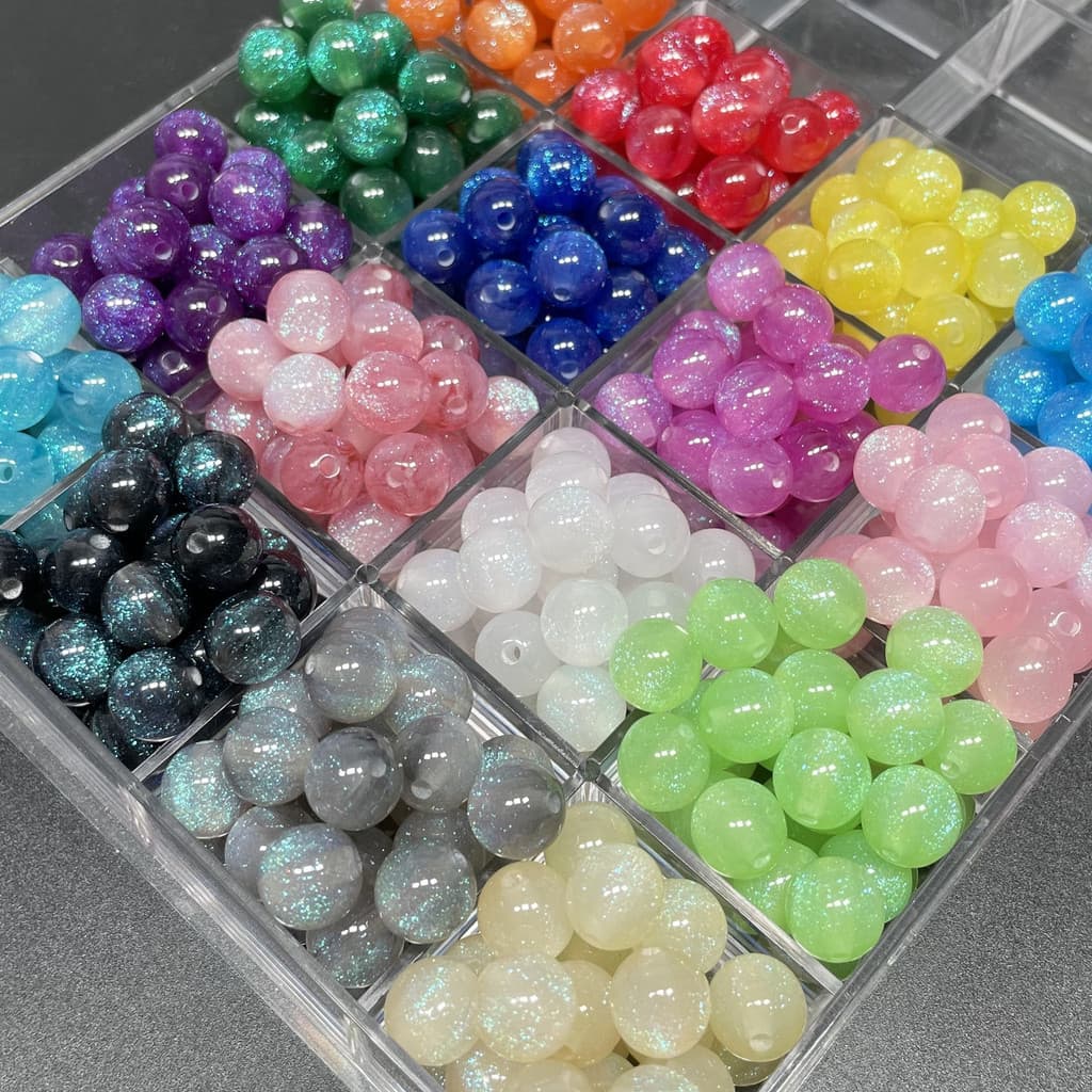 10pcs 8/10/12 มม. เรซิ่นวิจิตรประกายดาวทรงกลมลูกปัดเรซิ่นเลียนแบบแมวตาลูกปัด diy สร้อยข้อมืออุปกรณ์เสริม รูปที่ 1