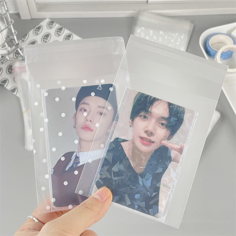 50 ชิ ้ น Matte Dots ถุงปิดผนึก Toploader แขน Photocard บรรจุภัณฑ ์ กระเป ๋ า Self กาวกระเป ๋ า รูปที่ 1