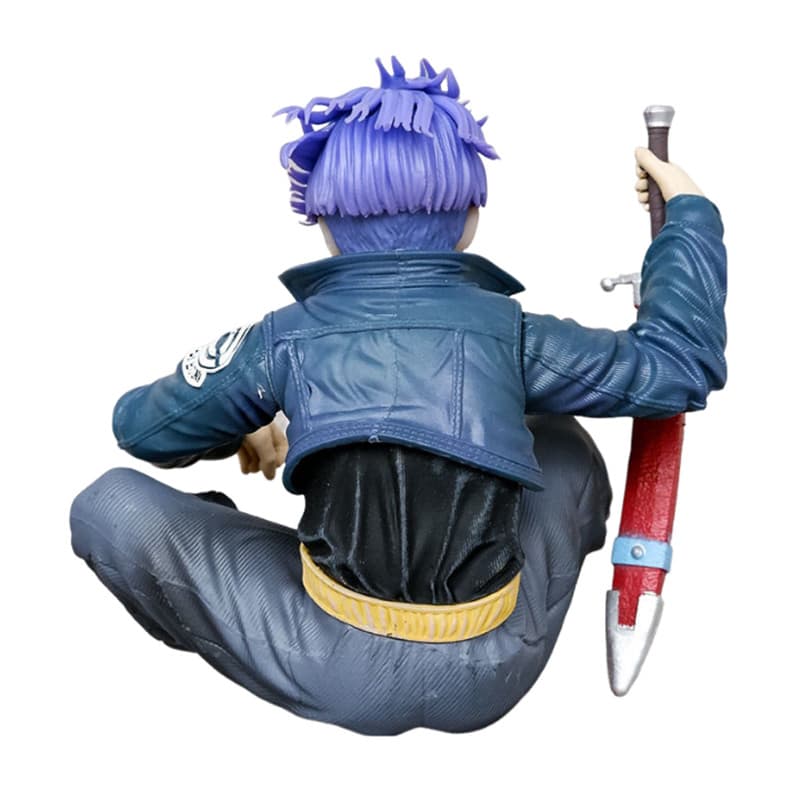 10 ซม.Dragon Ball Trunks Action Figure Torankusu นั่งตําแหน่ง Figurine อะนิเมะ Super Saiyan PVC ของเล่นรูปปั้นเครื่องประดับ รูปที่ 9