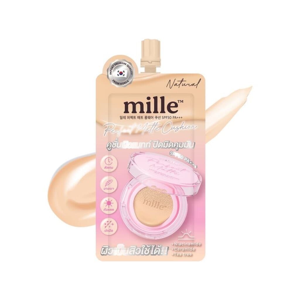 Mille มิลเล่ เพอร์เฟค แมทท์ ลอง แวร์ คุชชั่น SPF50 PA+++ 6ก. 02 เนเชอรัล รูปที่ 2
