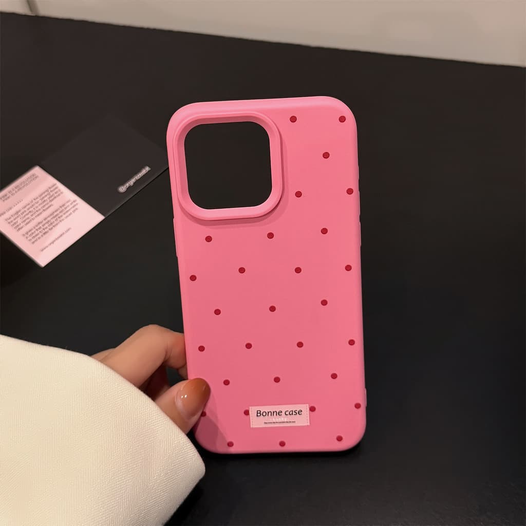 เคสโทรศัพท์ป้องกันฉลากจุดเรียบง่ายสีบริสุทธิ์ tpu สําหรับ apple iphone12 13 14 15 16pro max plus รูปที่ 4