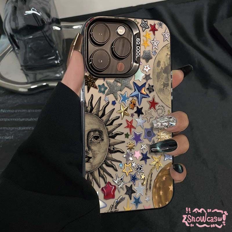 เคส OPPO A17 A57 A3s A18 A53 A16 A58 A7 A17K A5 A38 A54 A12 A77 A15 A9 A5s A78 Reno 16F ดวงอาทิตย์ดวงดาวสีสร้างสรรค์รัก รูปที่ 4