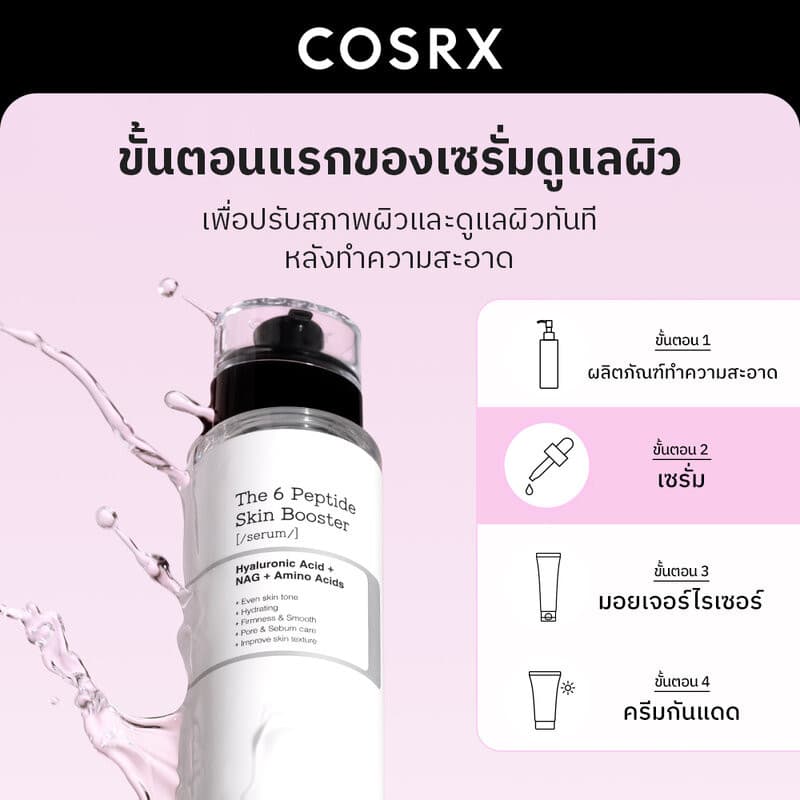 COSRX The 6 Peptide Skin Booster Serum คอสอาร์เอ็กซ์ เซรั่มบำรุงผิวเปปไทด์ 6 ชนิด รูปที่ 3