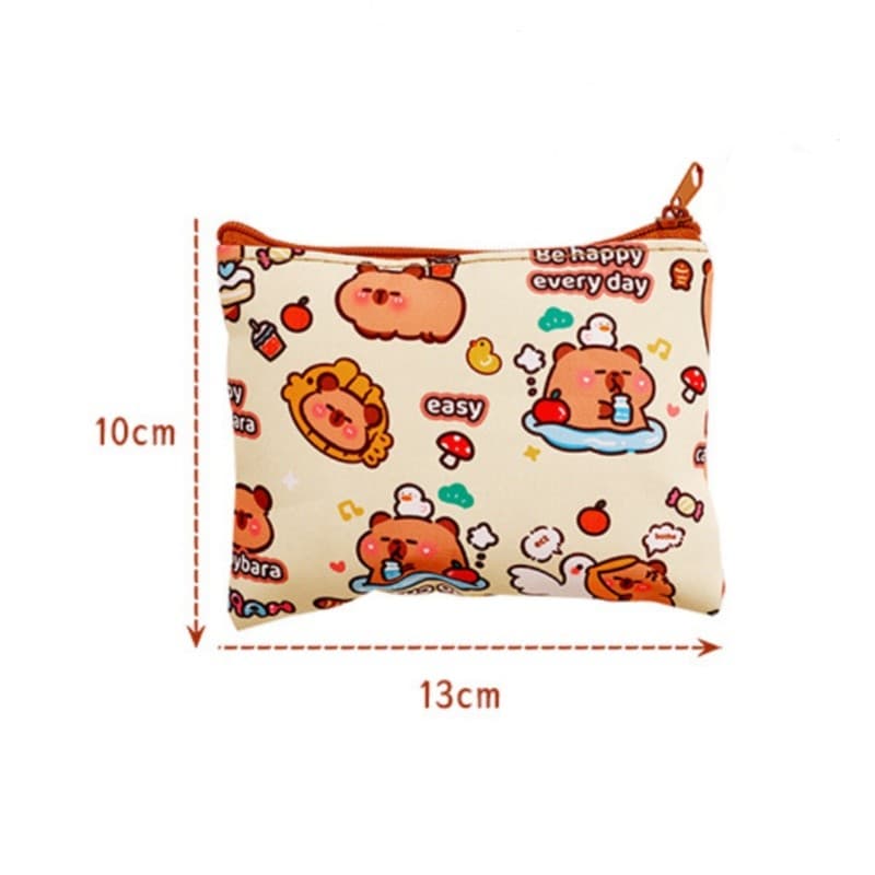 กระเป๋าใส่เหรียญ Capybara 13x10cm กระเป๋าซิป กันน้ำ กระเป๋าสตางค์มินิมอล G3515 รูปที่ 6