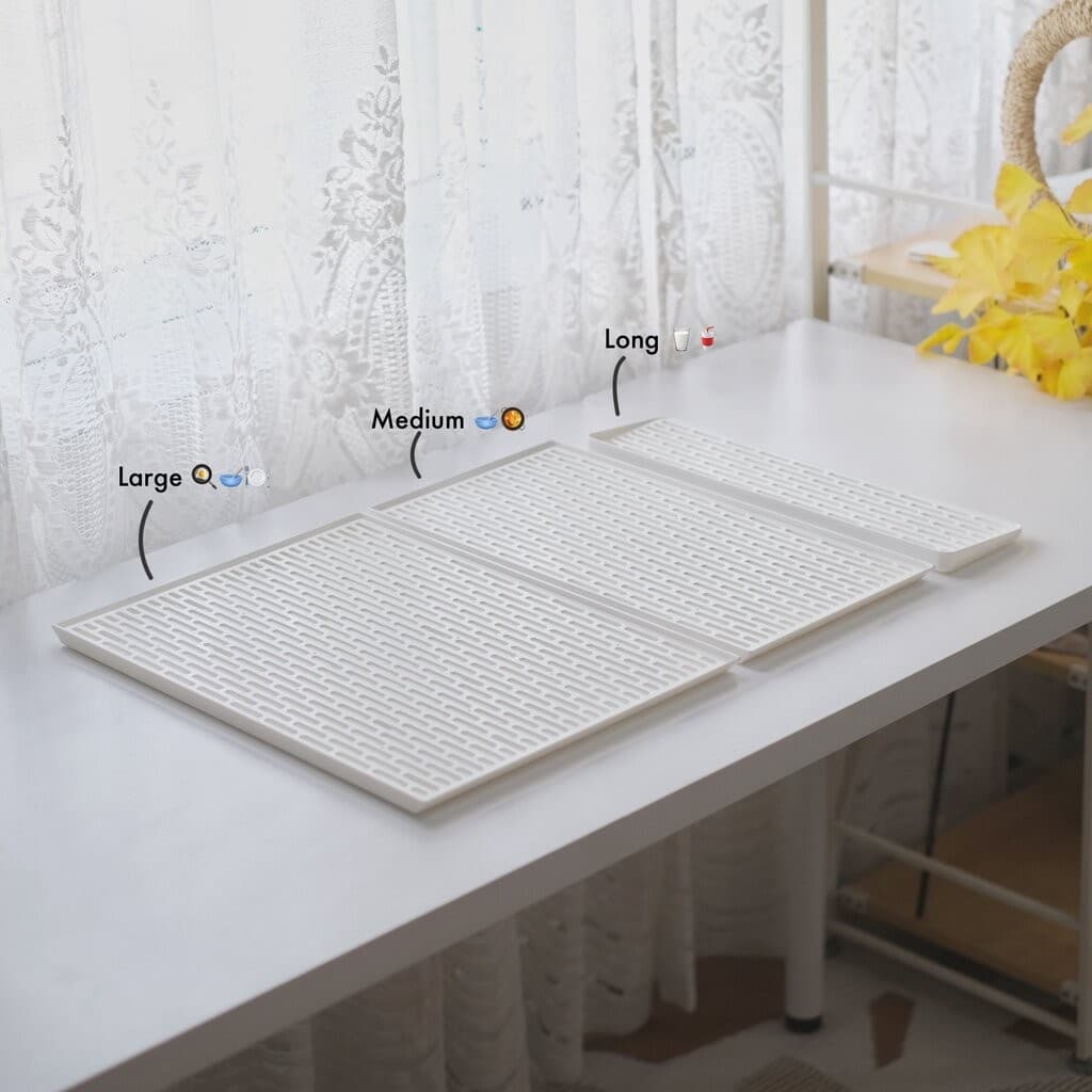 Omocha | White Drain Tray ถาดสะเด็ดน้ำ ถาดคว่ำจาน ถาดรองจาน รองแก้ว รองขวดนม สีขาวมินิมอล รูปที่ 2