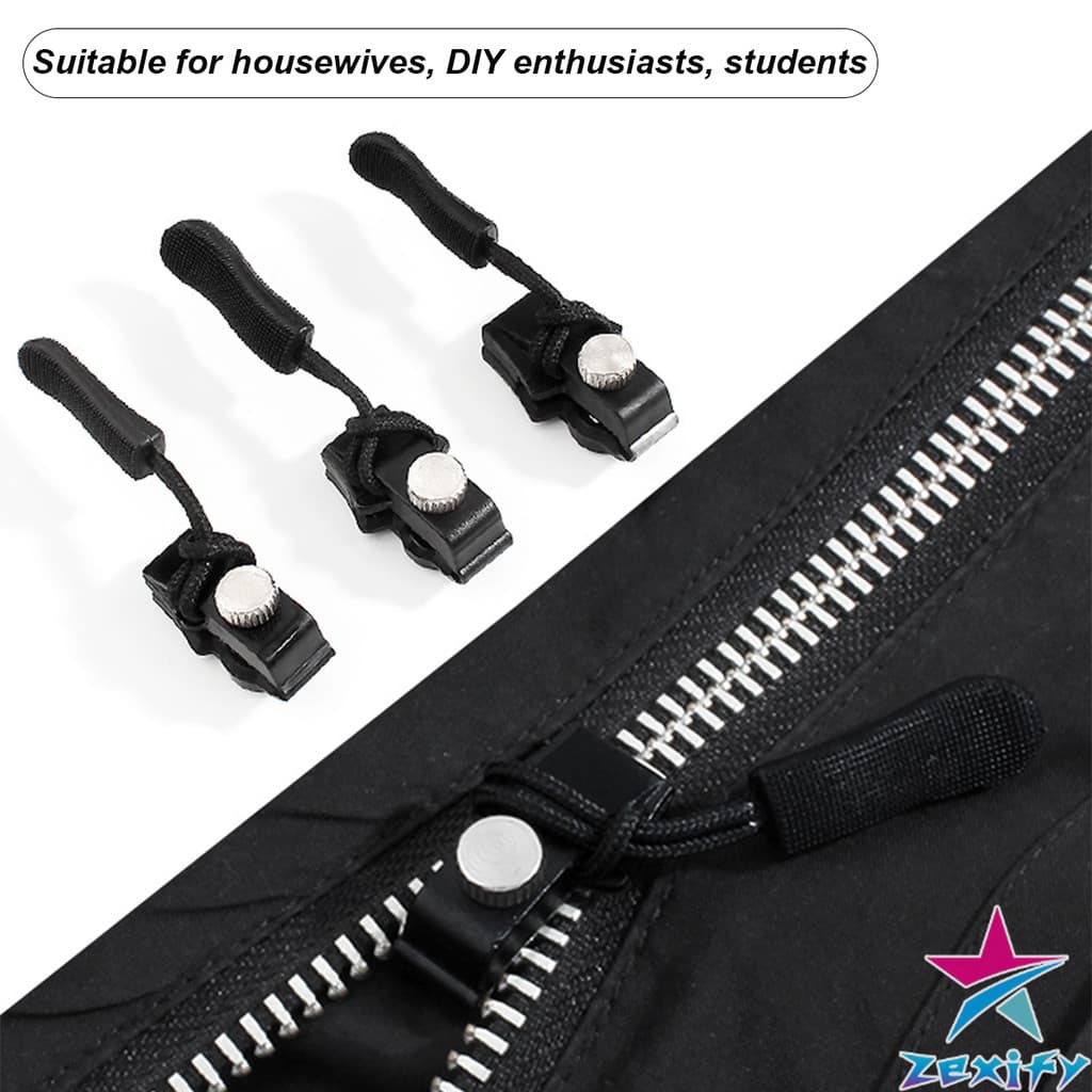 ZXF ชุดซิปซ่อม 3 ขนาดแตกต่างกัน ถอดออกได้และติดตั้งได้ Zipper Head รูปที่ 3