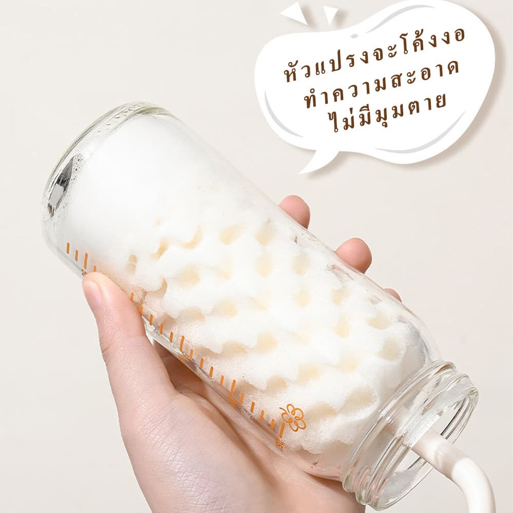 แปรงขวดนม แปรงแบบพกพาแปรงถ้วยแปรงทําความสะอาดมัลติฟังก์ชั่ชุดสําหรับด้ามจับง่ายทําความสะอาดจุกนมขวดและหลอดที่ครอบคลุม รูปที่ 5
