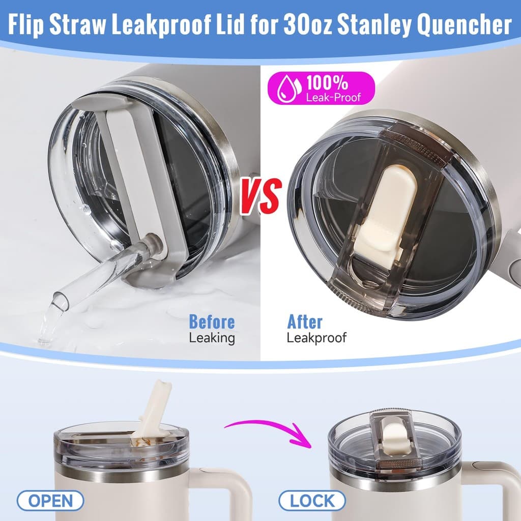 Leak-Proof หัวฉีดพับได้ที่ถอดออกได้ stanley เปลี่ยนถ้วยฝาปิดเหมาะสําหรับ Stanley Quencher 14oz/20oz/30oz/40oz/64oz ฟางถ้วยอุปกรณ์เสริมซิลิโคน Leak-Proof ทําความสะอาดง่ายเกรดอาหารหนาวัสดุ รูปที่ 7