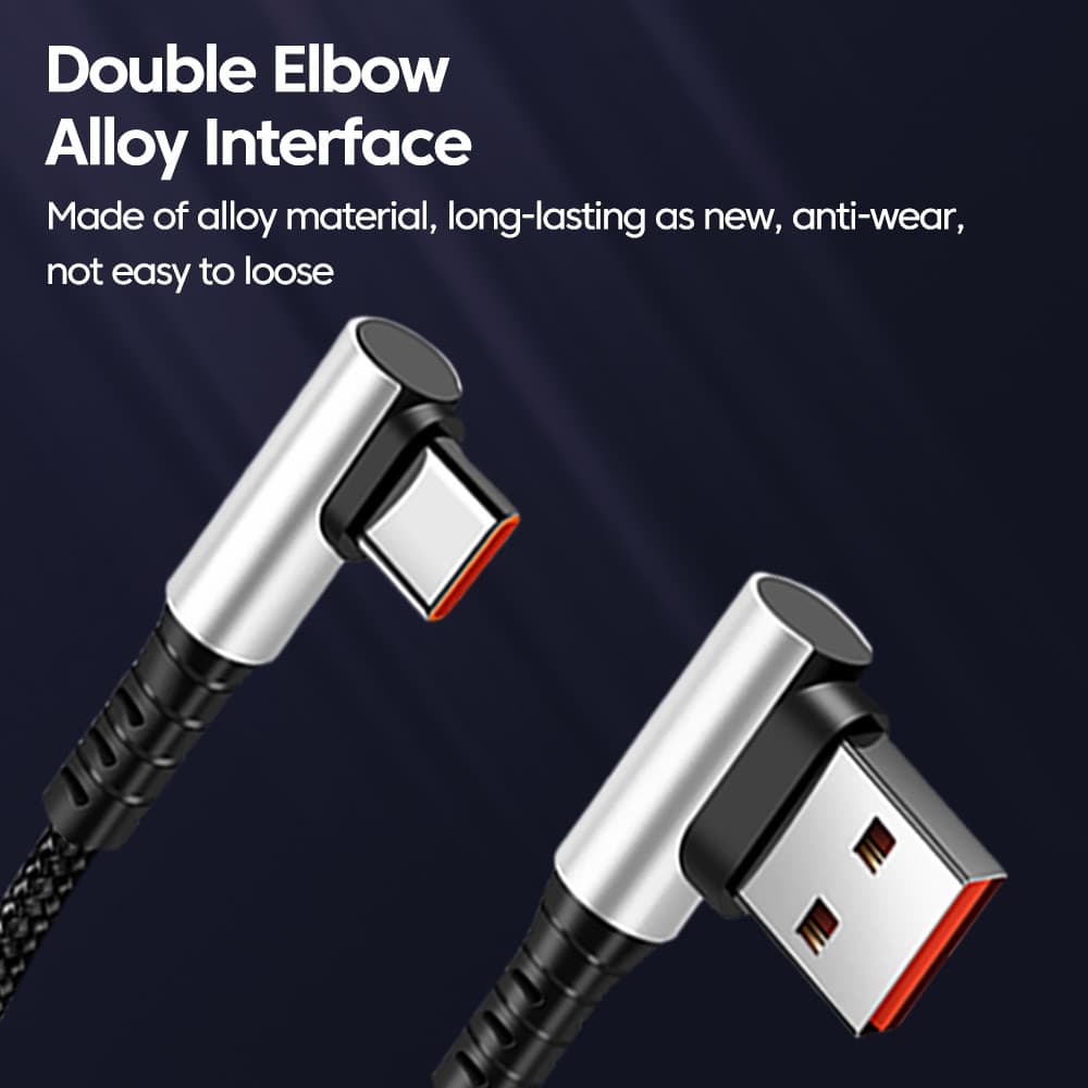Elough 0.25M 0.5M ข้อศอก/ตรง USB ถึง Type C สาย 6A Fast Charging ประเภท C ถึง Type C PD Data สายไฟสั้นสําหรับ Power Bank โทรศัพท์มือถือ รูปที่ 4