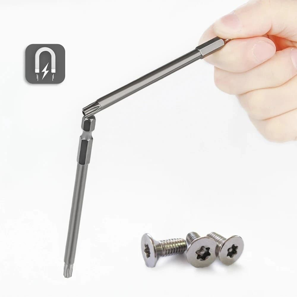 BENJMOORE 8PCS Torx ไขควงชุด Bit, T8-T40 1/4 นิ้ว Hex Head Allen ประแจเจาะ Bits ชุด, อุปกรณ์ฮาร์ดแวร์ 100 มม.150 มม.200 มม.ซ็อกเก็ตไขควงบิต DIY โครงการ รูปที่ 9